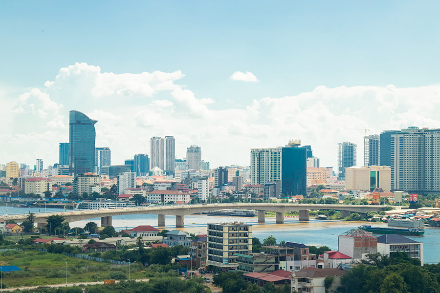 Phnom Penh cityscape, B2B Cambodia, shot from Business Development Centre building